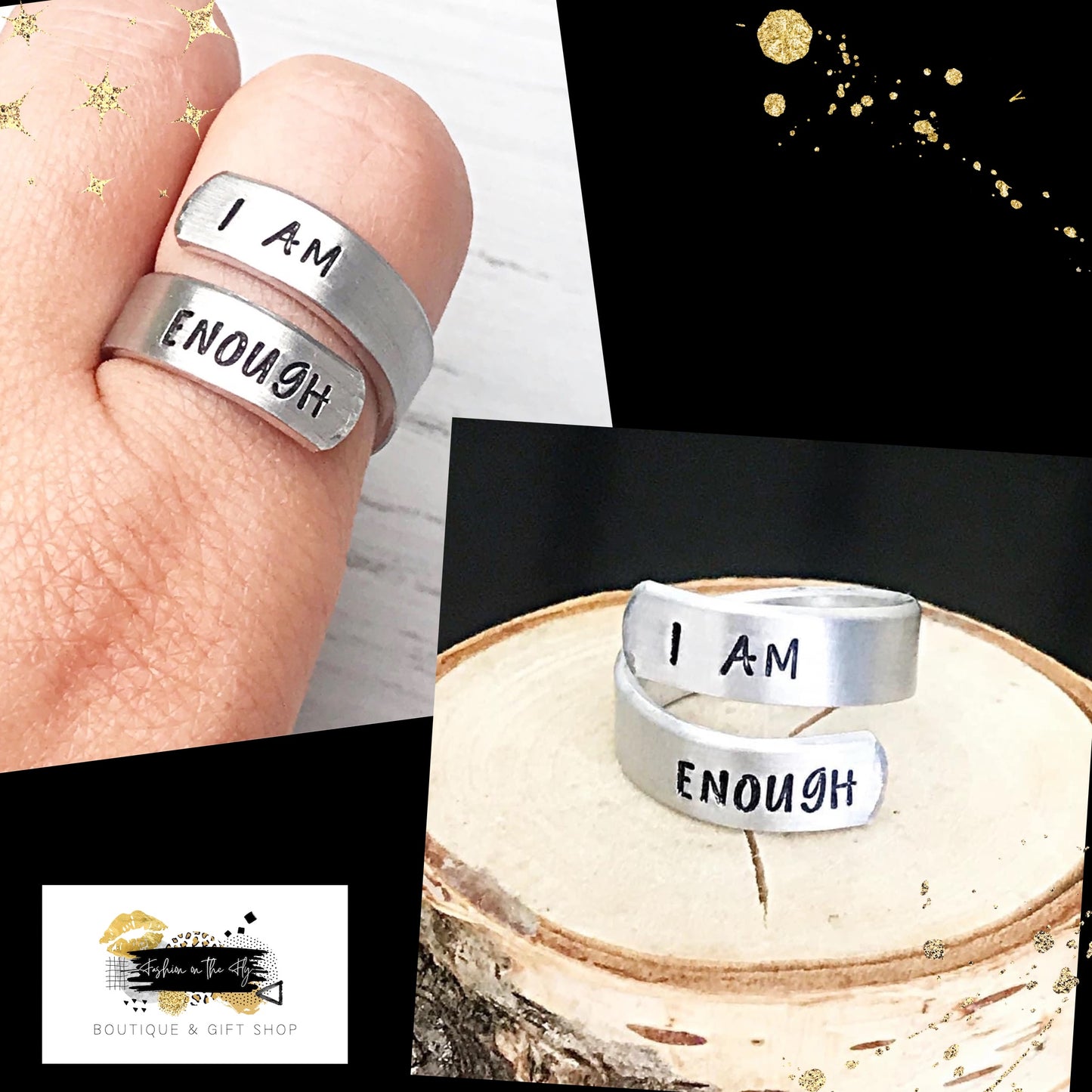 I am Enough  ~ Hand stamped