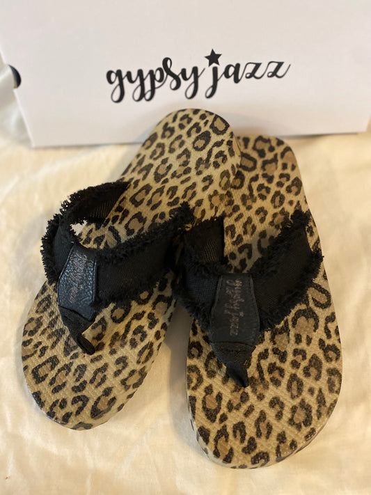 Tallulah~ Black leopard flip flops