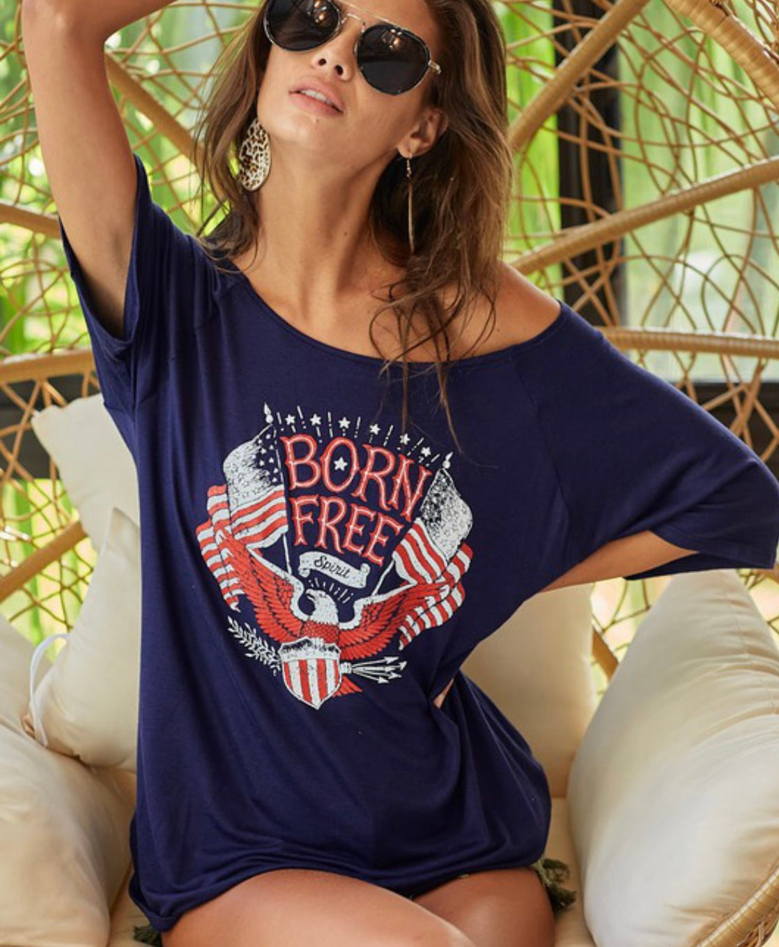 Loose Fit Born Free Graphic Tee
