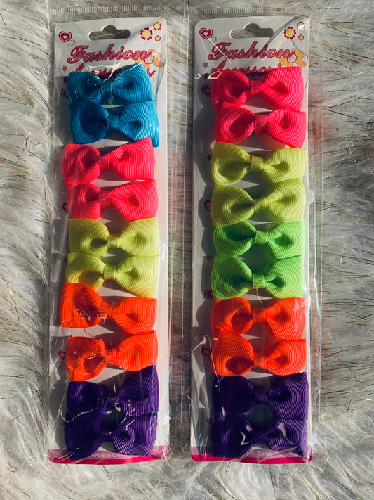 Neon Pig Tail Bows