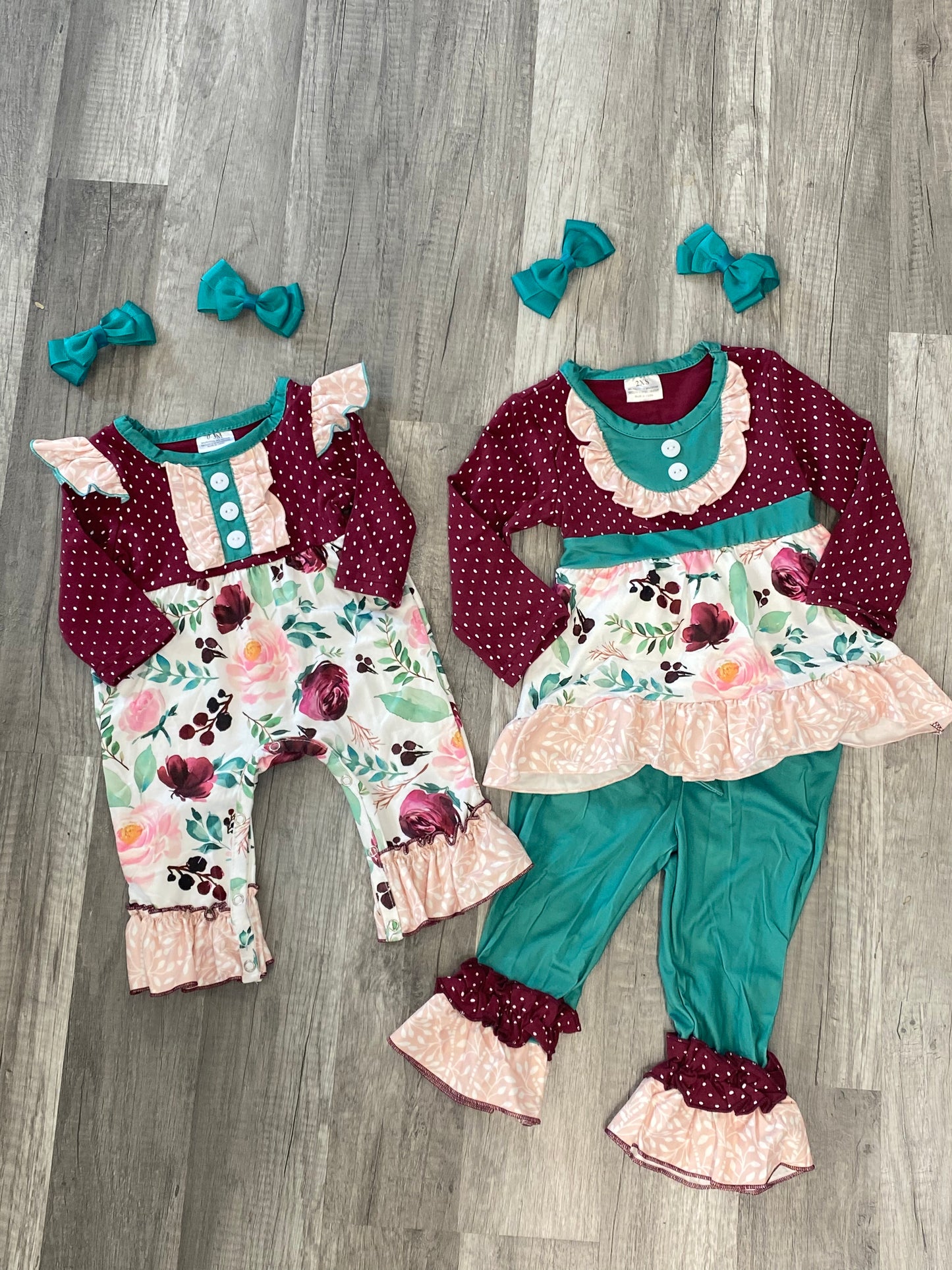 Maroon Floral 2PC Outfit