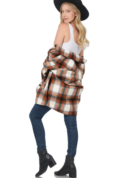 Oversized Longline plaid flannel shacket