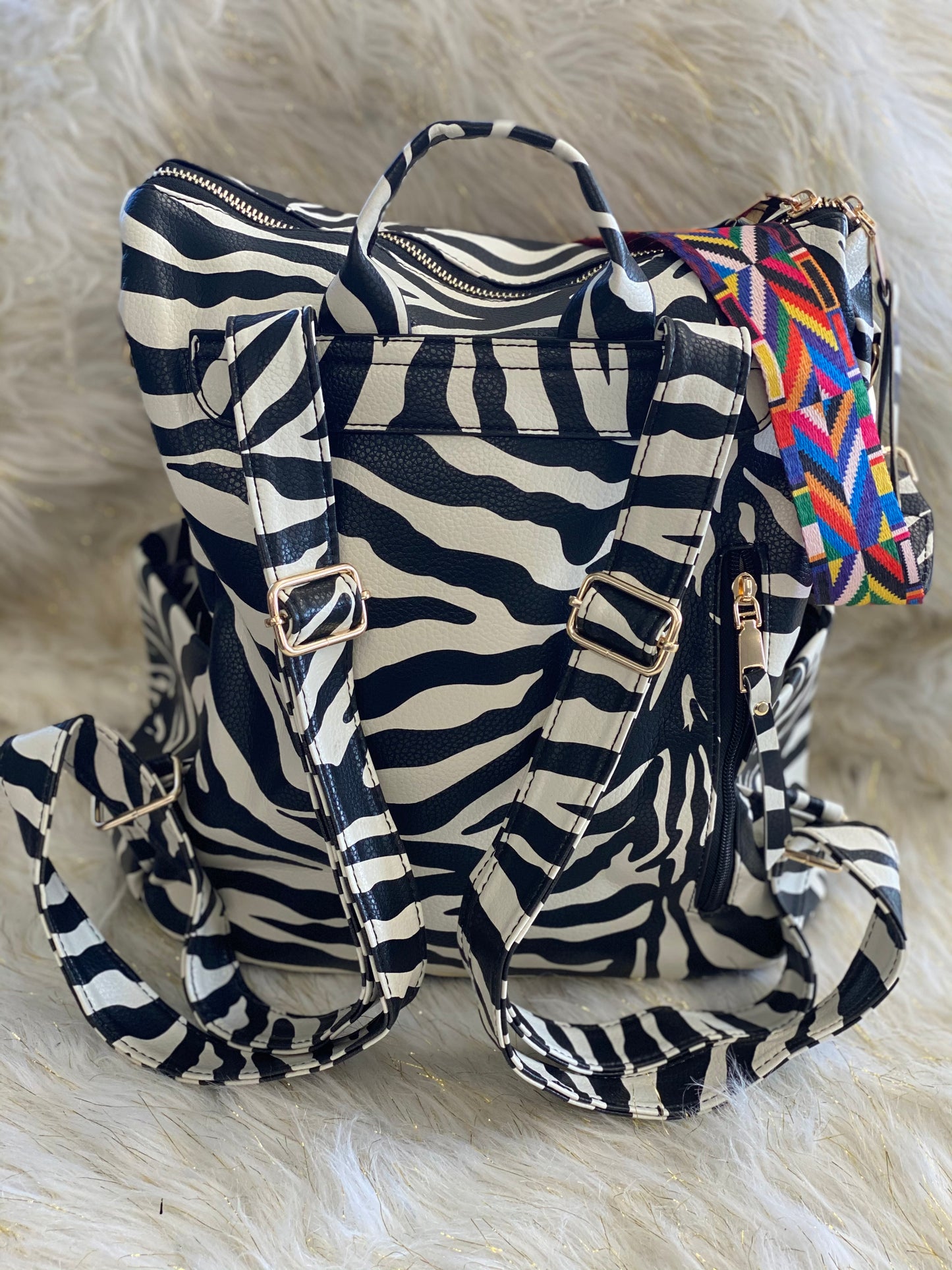 Large Back Pack Purse~ Zebra Print