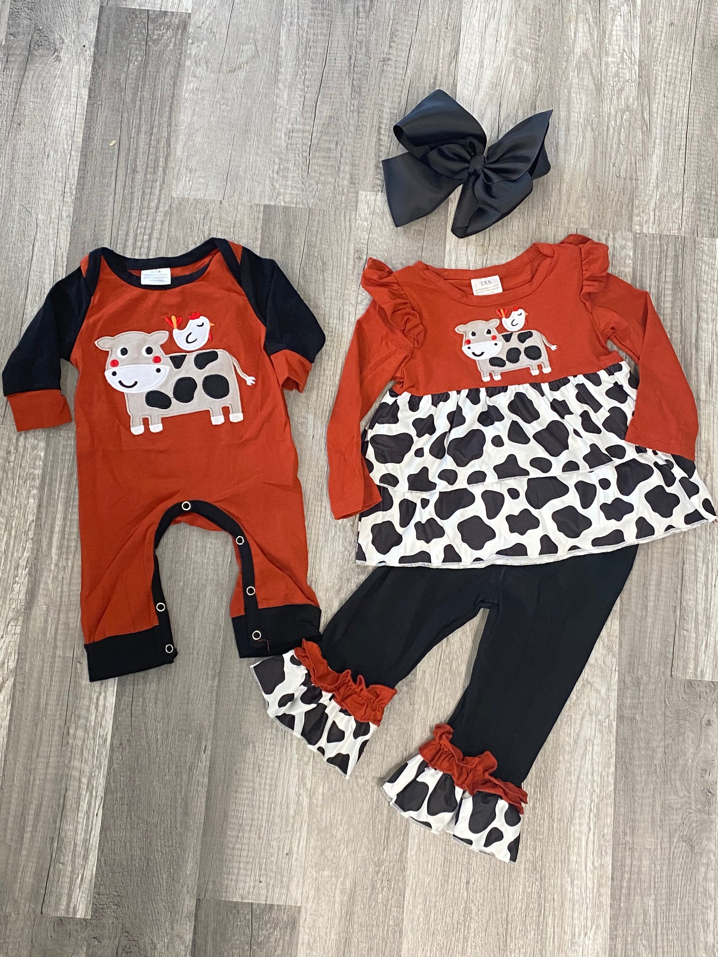 Unisex Cow Romper