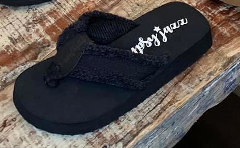 Flip Flops~ Black on Black