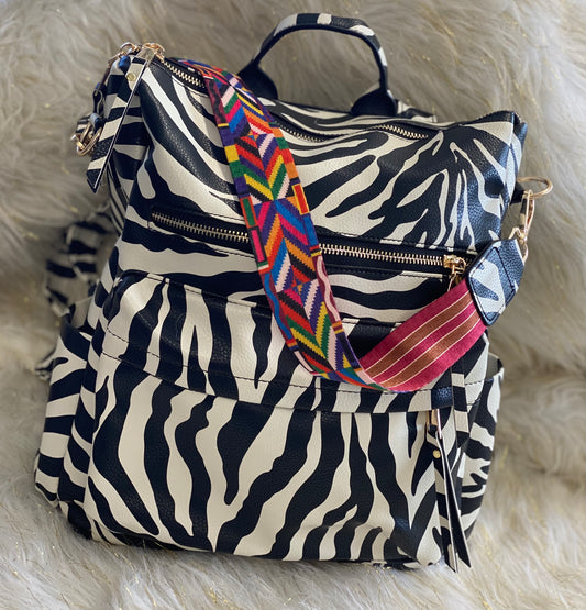 Large Back Pack Purse~ Zebra Print