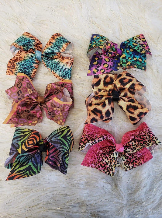 Multi cheetah & Zebra Bow