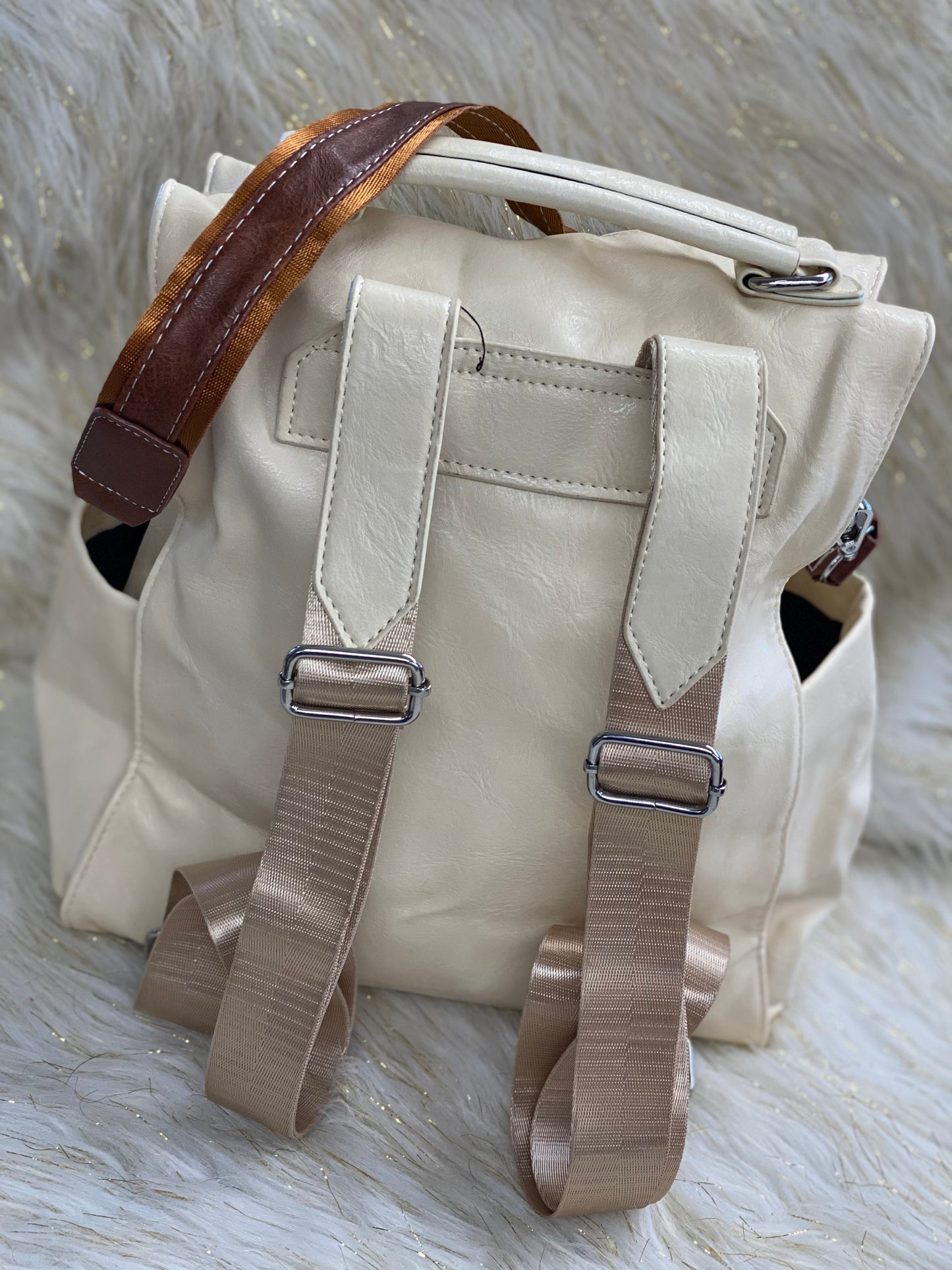 Medium Back Pack Purse~ Ivory