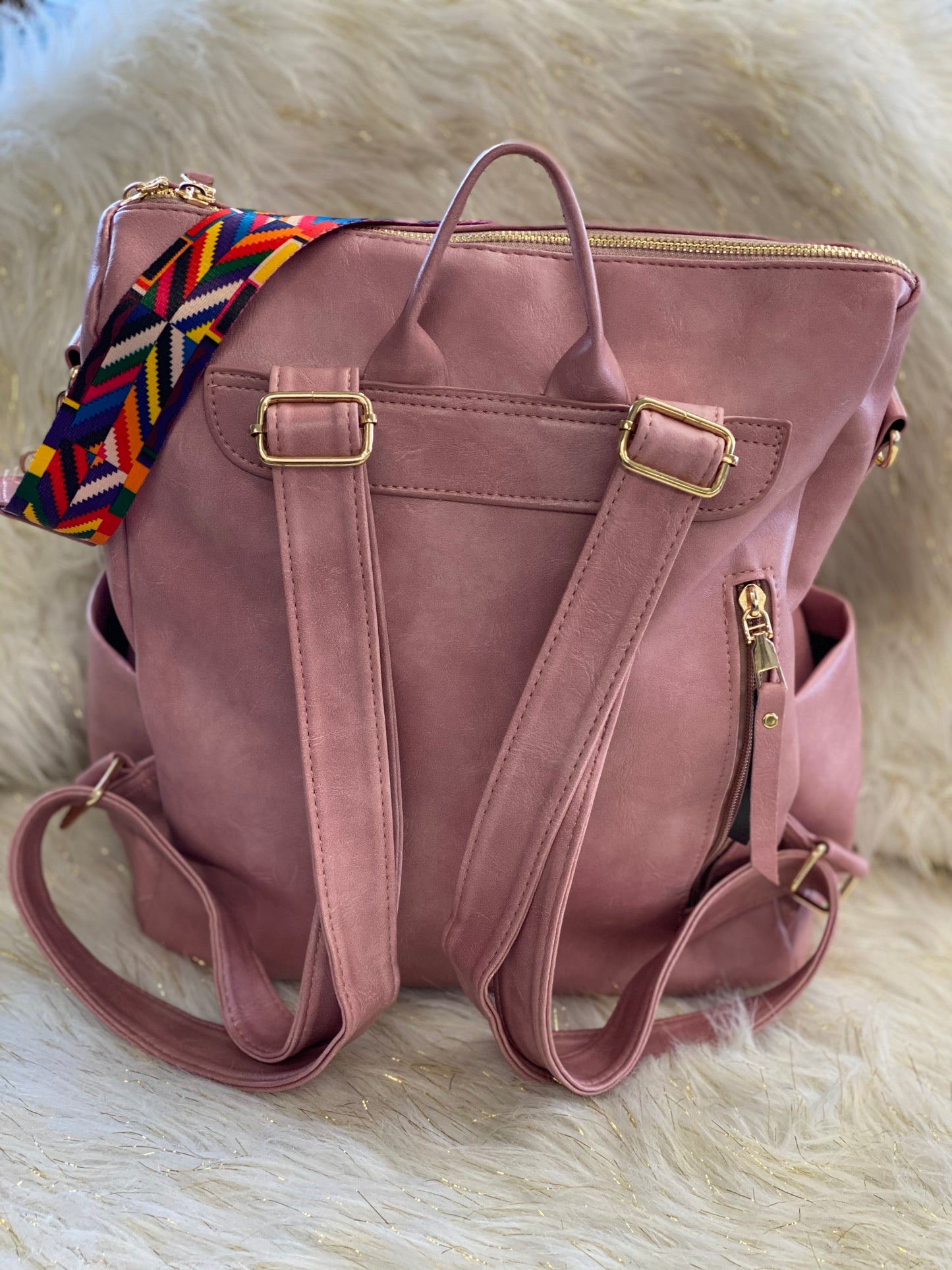 Large Back Pack Purse~ Blush Pink