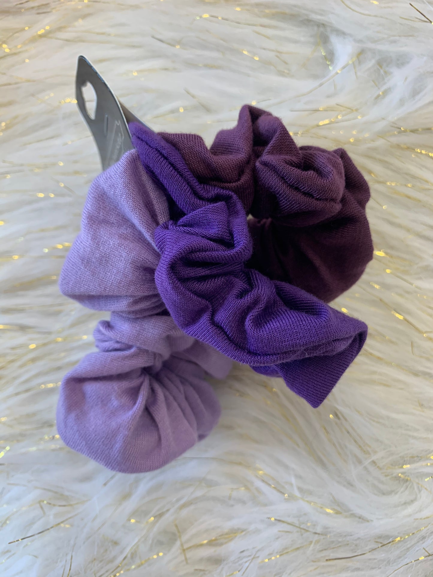 Purple Scrunchie Trio