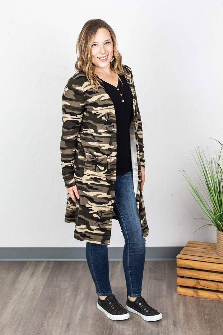 Michelle Mae Colbie Camo Cardigan