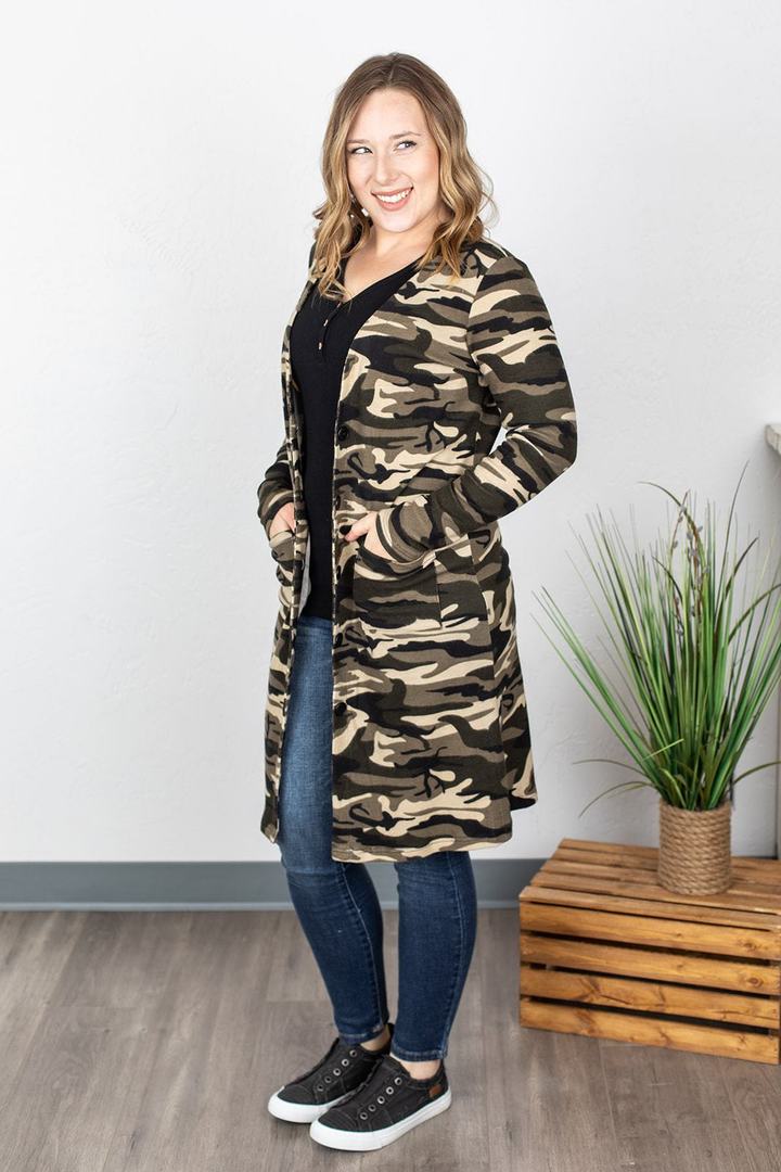 Michelle Mae Colbie Camo Cardigan