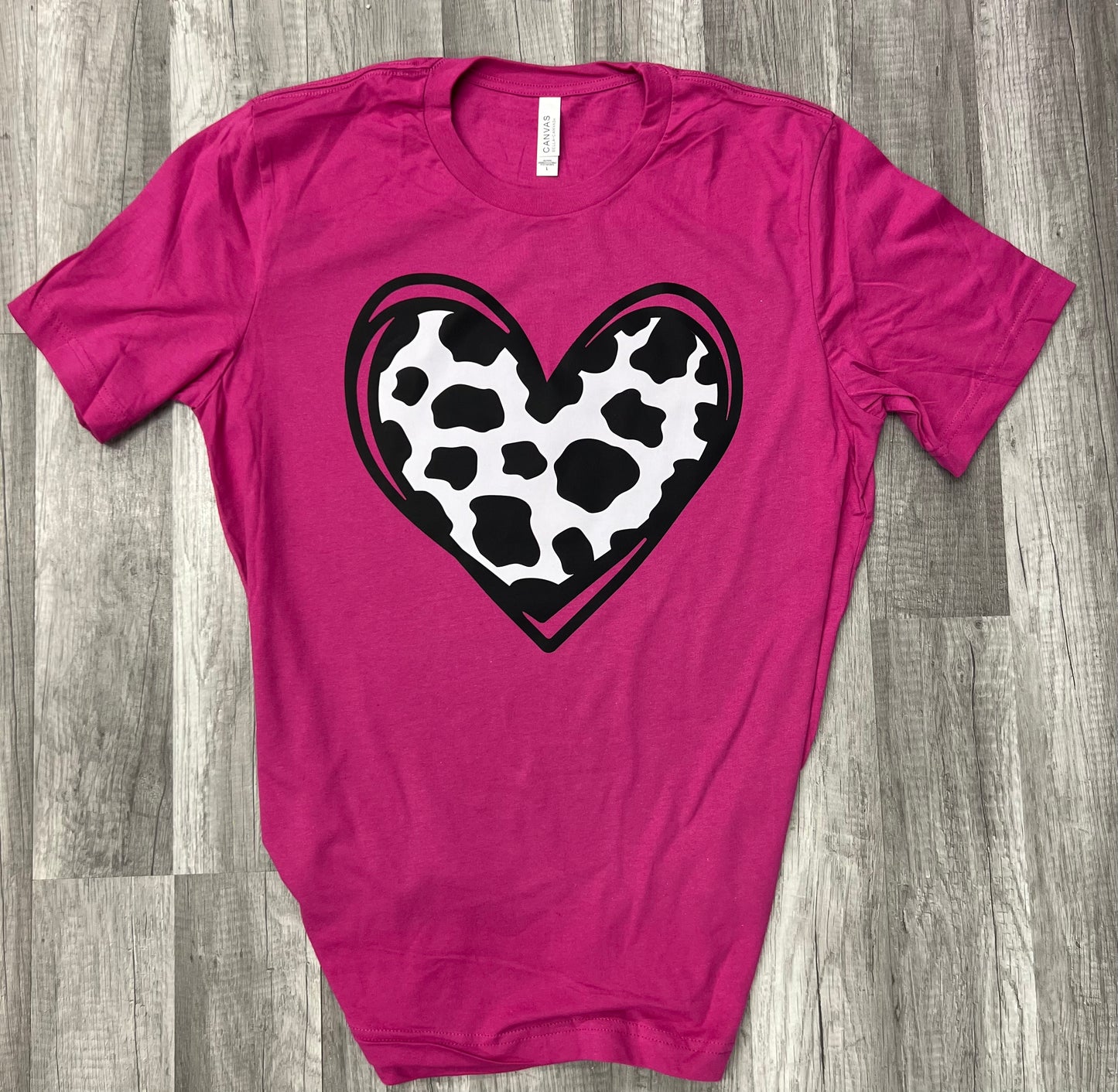 Cow print heart